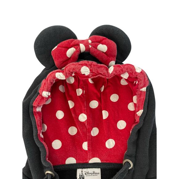 Disney Parks Minnie Mouse Embroidered Full Zip-Up Hoodie Women's Size Large - Picture 2 of 4